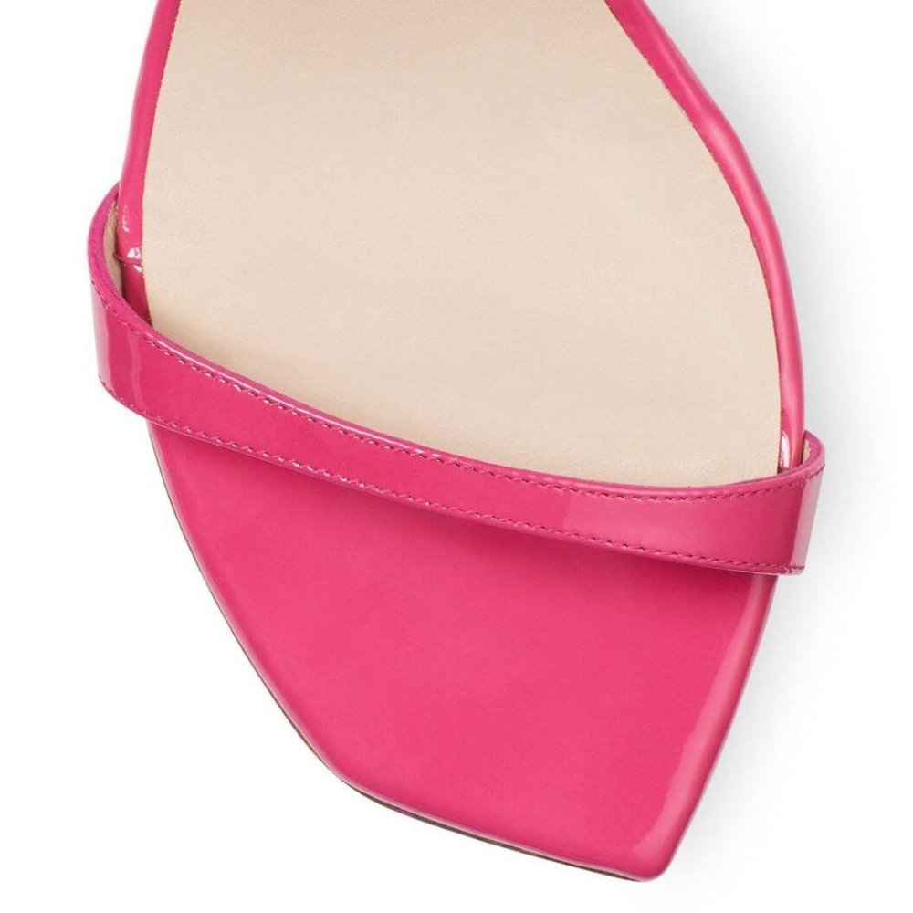 Peonia Hot Pink Patent Leather Aleena 75 Sandals - Picture 5 of 7